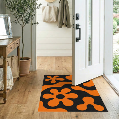 Orange Abstract Area Bold Orange Abstract Area Rug