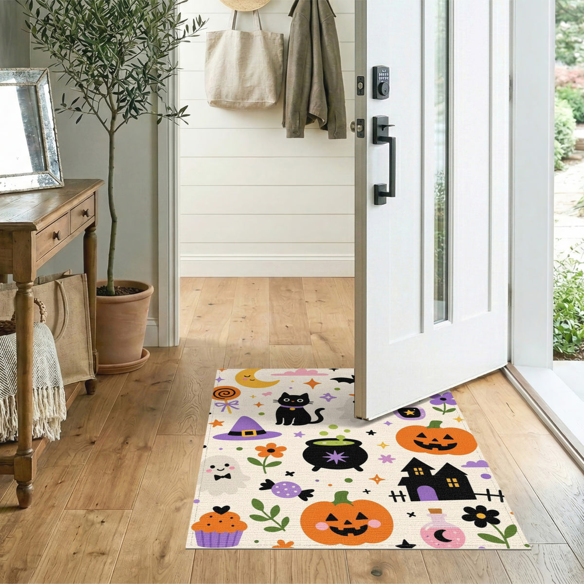 Multi-color and Patterns Halloween Cartoon Kids Area Rug