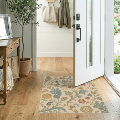Vintage Floral Beige Area Rug