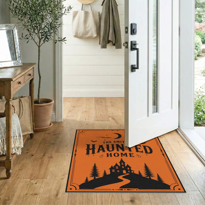 Distressed Vintage The Smiths' Haunted Home Orange Area Rug