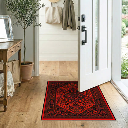 Red Traditional Persian Medallion Area Rug