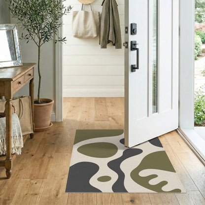 Olive Green Organic Abstract Area Rug