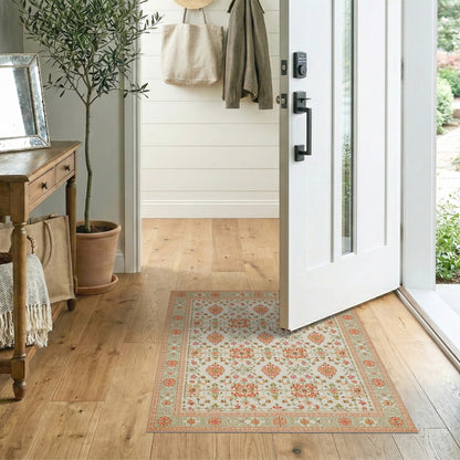 Pink Floral Medallion Vintage No. 7 Area Rug