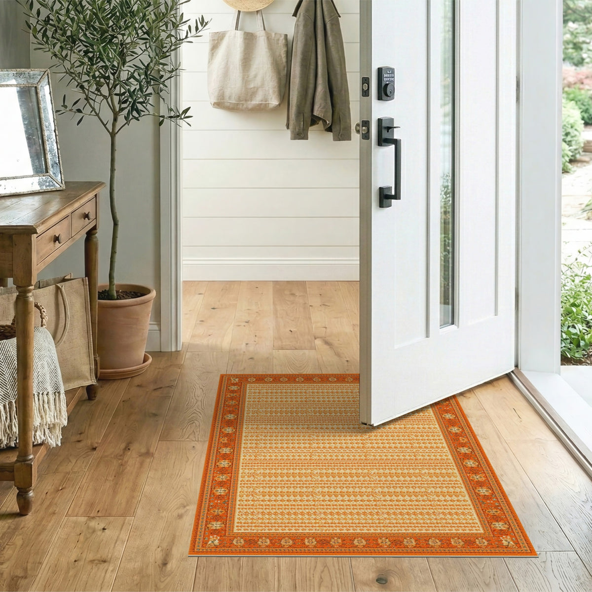 ODIKA Orange Heritage Tribal Area Rug