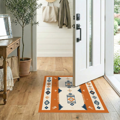 Orange Southwestern Geometric Area Rug