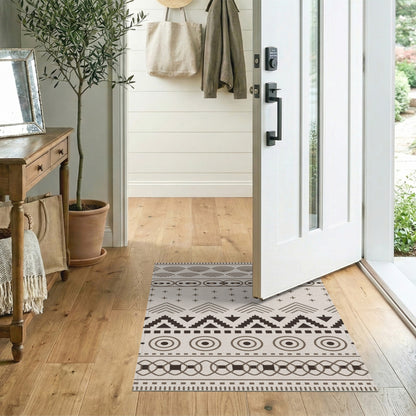 Brown Heritage Tribal Geometric Area Rug
