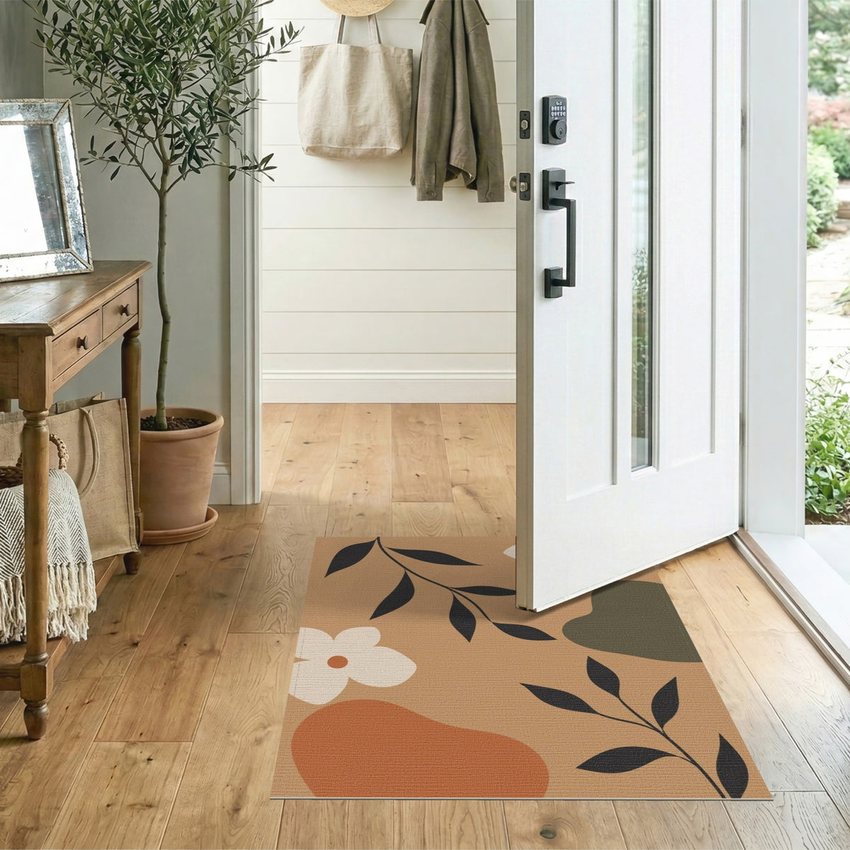 Brown Floral Vintage Area Rug