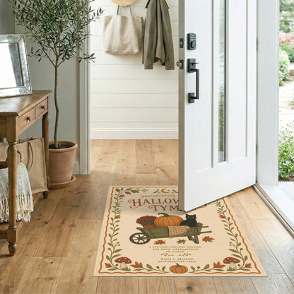 Vintage Halloween Farm Wheelbarrow Rug