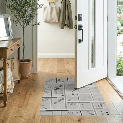 Black White Geometric Modern Area Rug