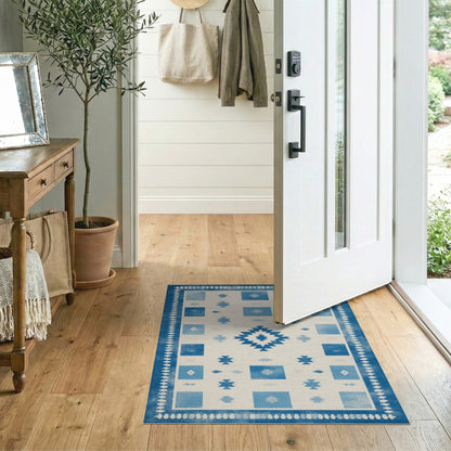 Blue Heritage Tribal Area Rug