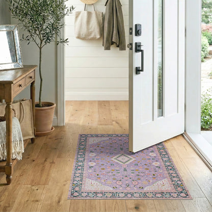 Purple Floral Persian Area Rug