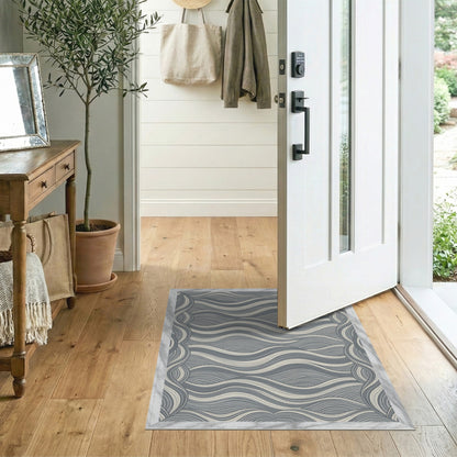 Wavy Abstract Area Grey Wavy Abstract Area Rug