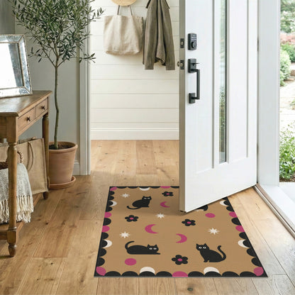 Black Cat Moon Kids Area Rug