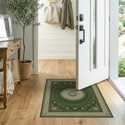 Green Mandala Traditional Persian Area Rug