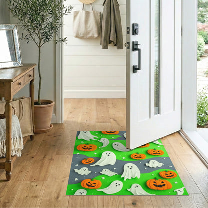 Multi-color and Patterns Halloween Ghosts and Pumpkins Kids Area Rug