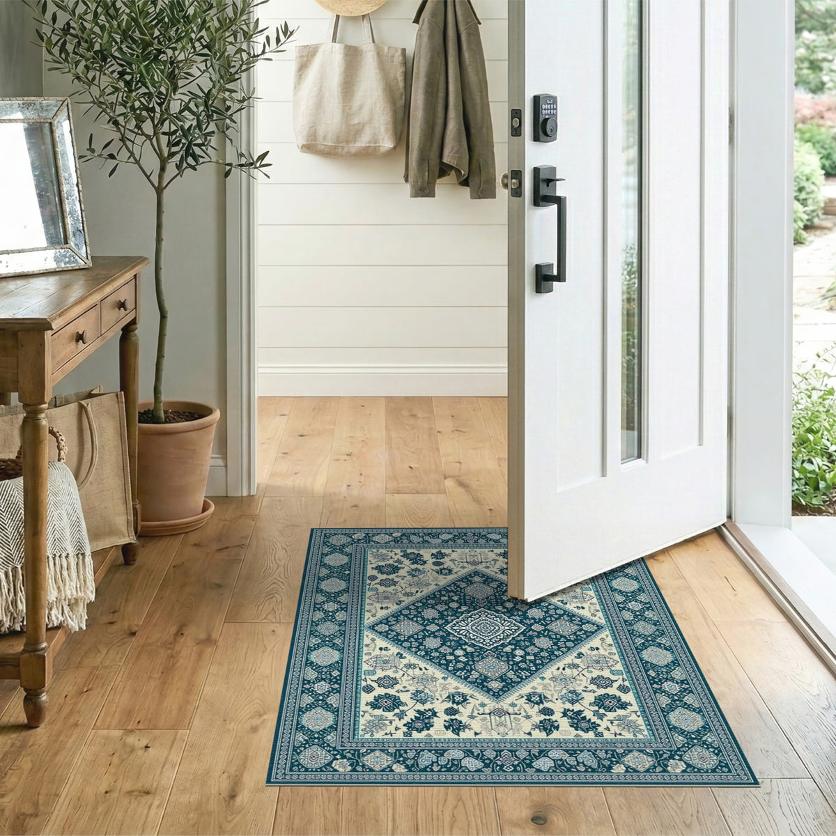 Blue Teal Persian Medallion No. 11 Area Rug