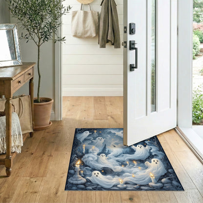 Ghostly Candlelight Spirits Washable Area Rug