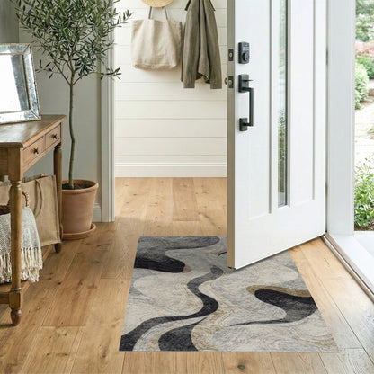 Abstract Swirl Grey Area Rug