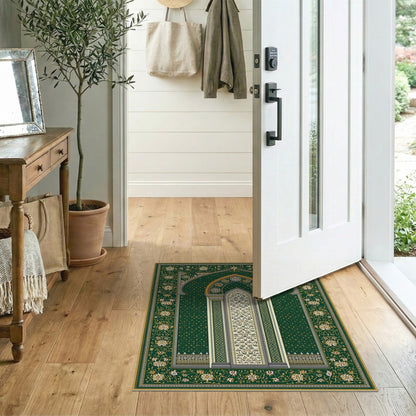 Traditional Persian Green Persian Arch Floral Area Rug
