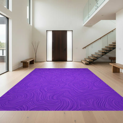 Purple Swirling Wave Abstract Rug
