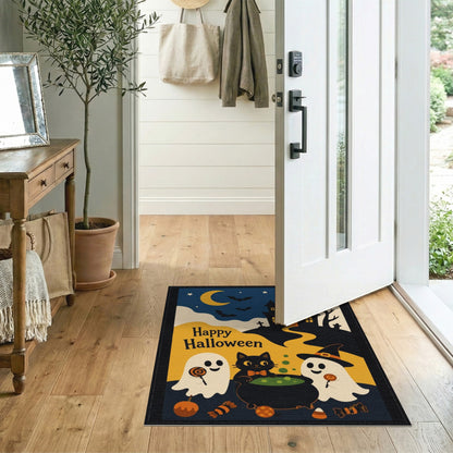 Happy Halloween Ghost Cat Witch Area Rug