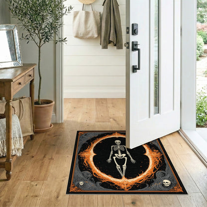 Gothic Skeleton Flame Area Rug