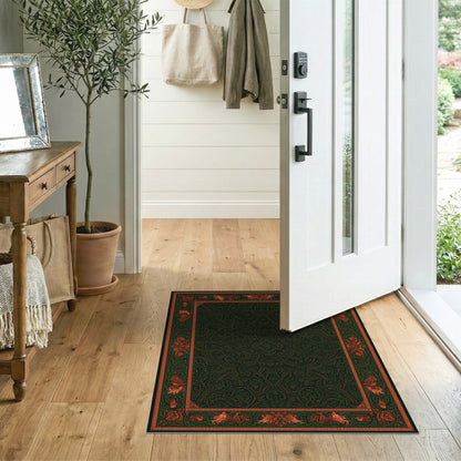 Green Mythical Border Area Rug