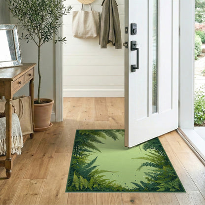 Lush Fern Forest Green Washable Area Rug