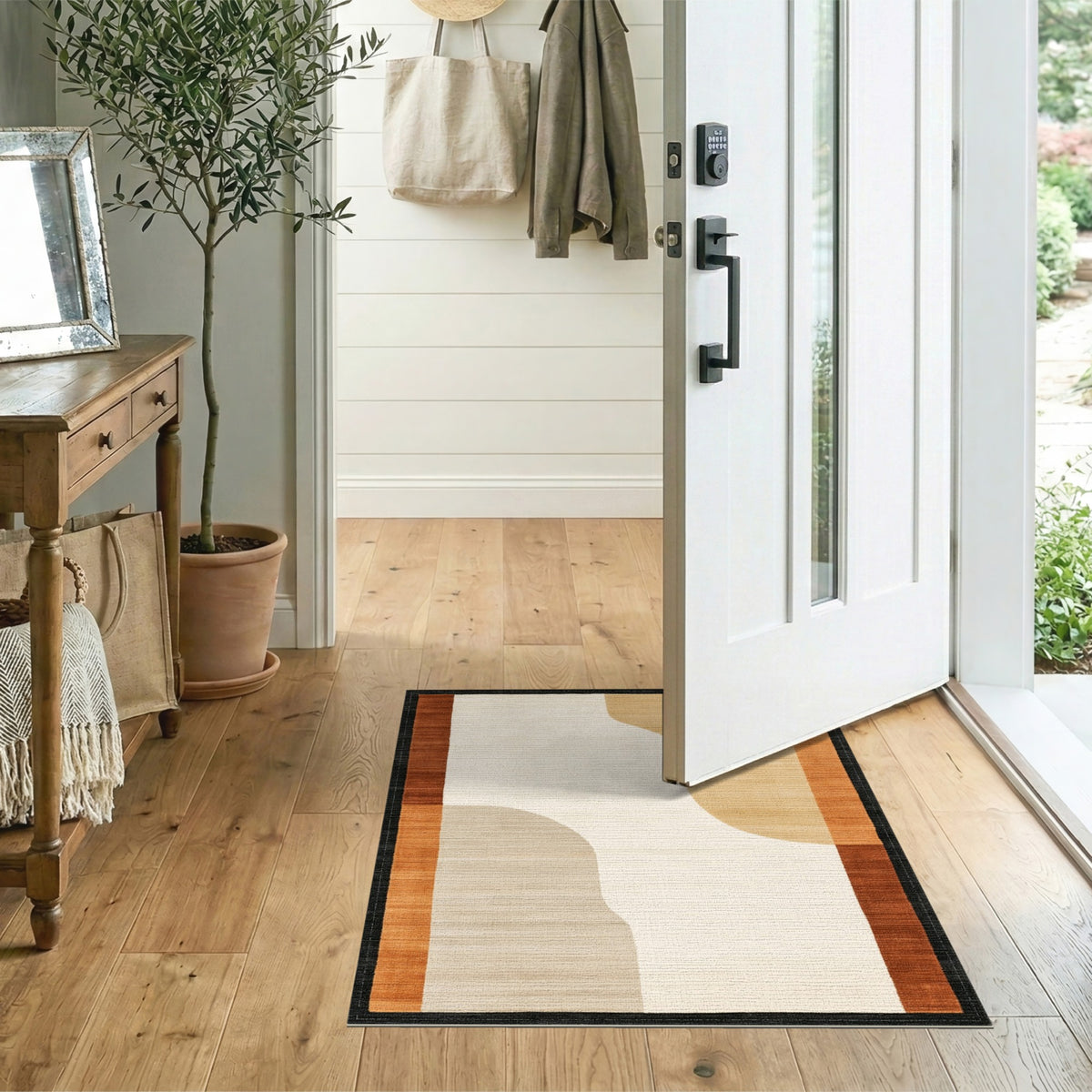Abstract Area Brown and Tan Brown Tan Abstract Area Rug