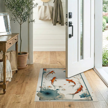 Koi Fish Lotus Area Rug