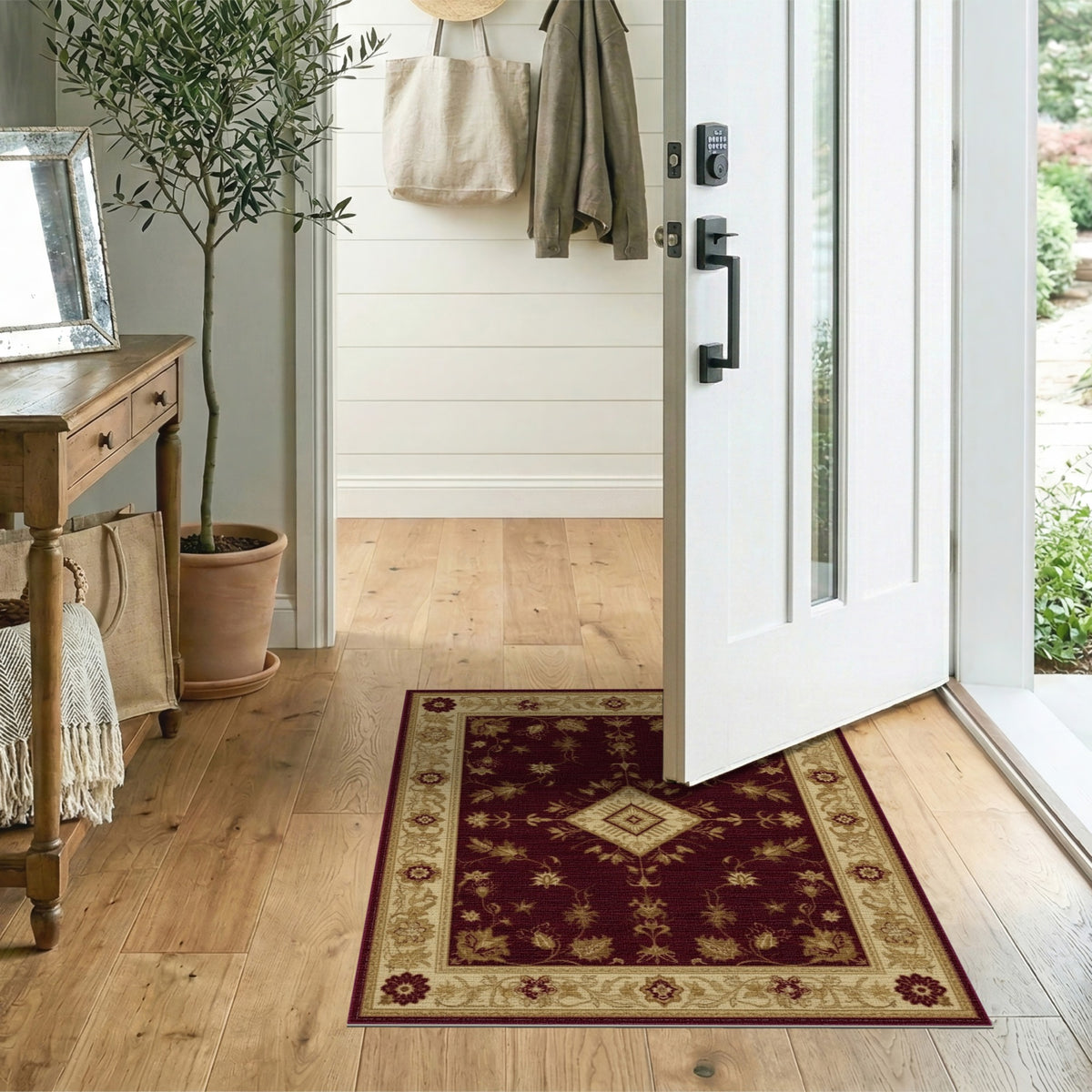 Red Persian Floral Medallion No. 40 Area Rug