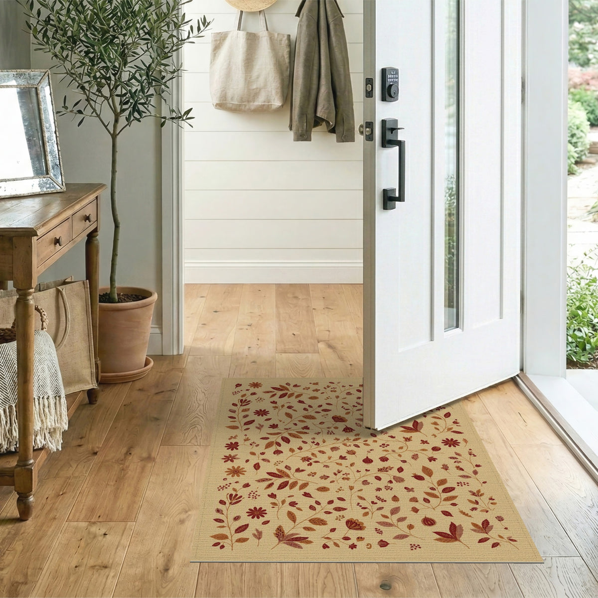 Vintage Floral Beige Area Rug