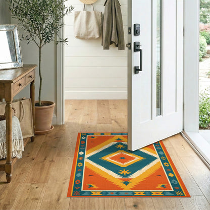 Southwestern Orange Geometric No. 10 Area Rug