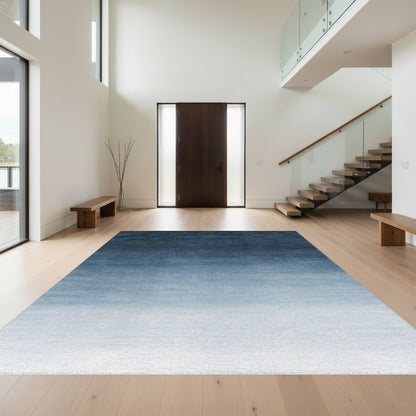 Navy Blue Ombre Gradient Rug