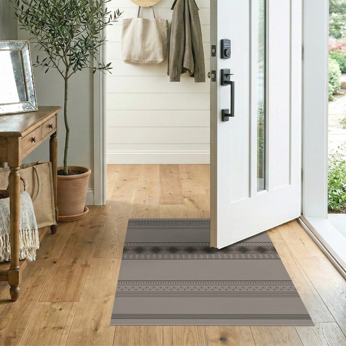Beige Southwestern Geometric Area Rug