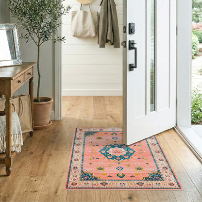 Pink Medallion Pink Floral Medallion Area Rug
