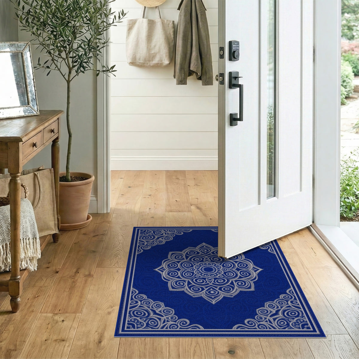Blue Mandala Medallion Area Rug