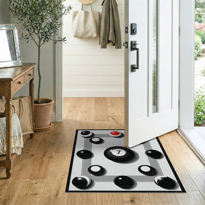 ODIKA Black White Geometric Circle Area Rug