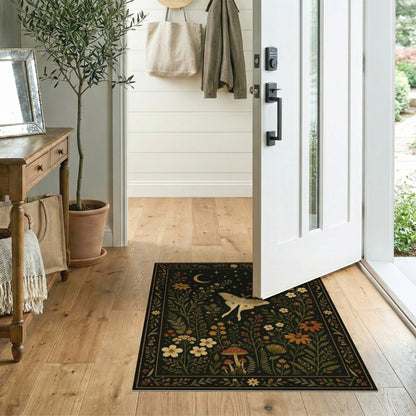 Luna Moth Celestial Floral Area Rug