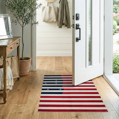 Multi-color and Patterns American Flag Washable Area Rug