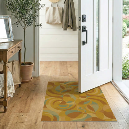 Retro Abstract Swirl Area Rug