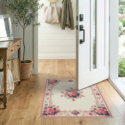 Pink Rose Floral Vintage No. 26 Area Rug