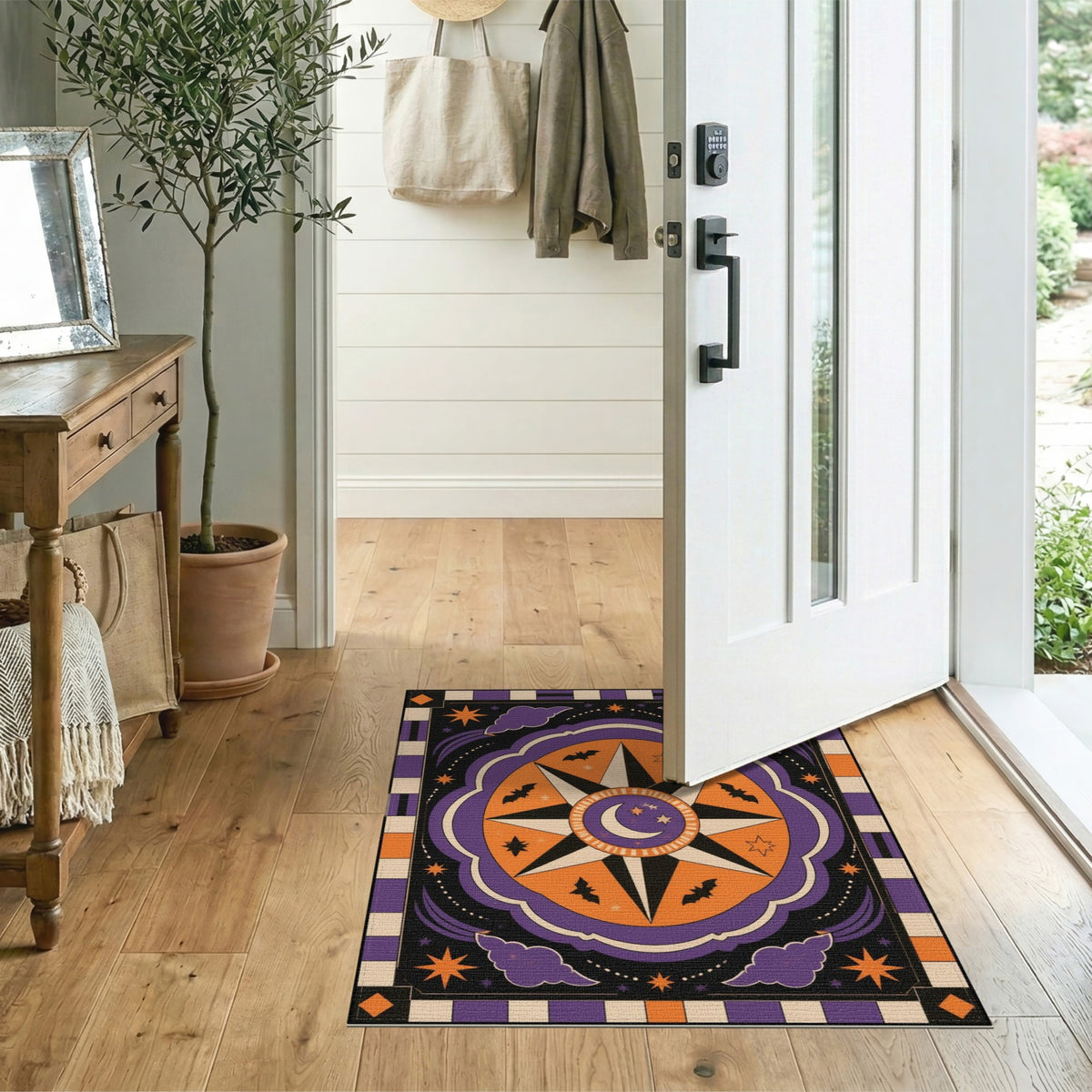 Purple Celestial Star Halloween Area Rug