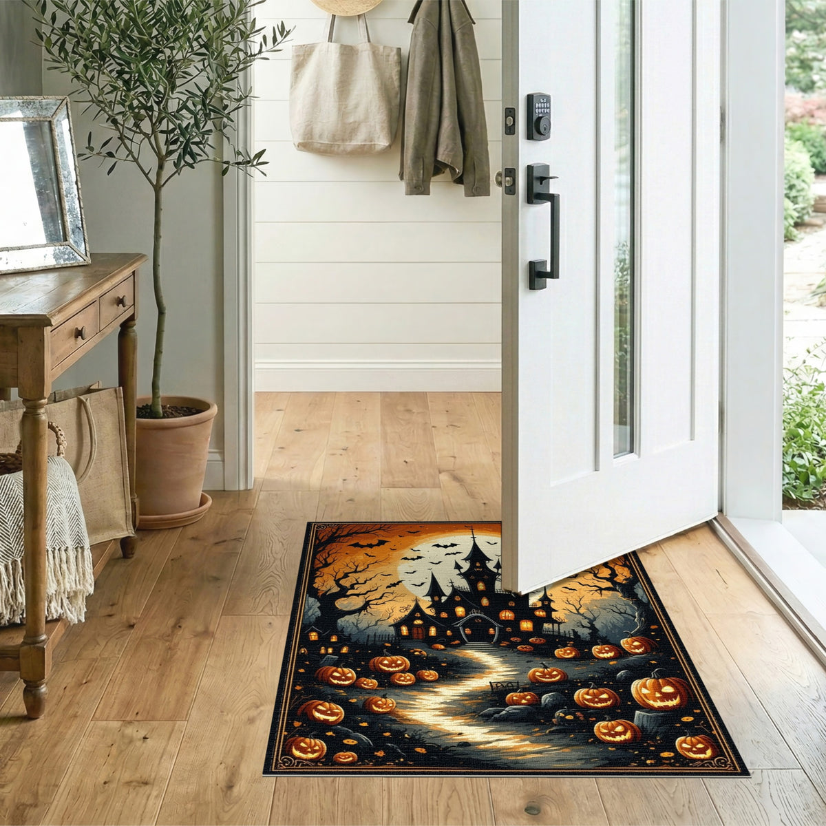 ODIKA Halloween Haunted Mansion Pumpkin Rug