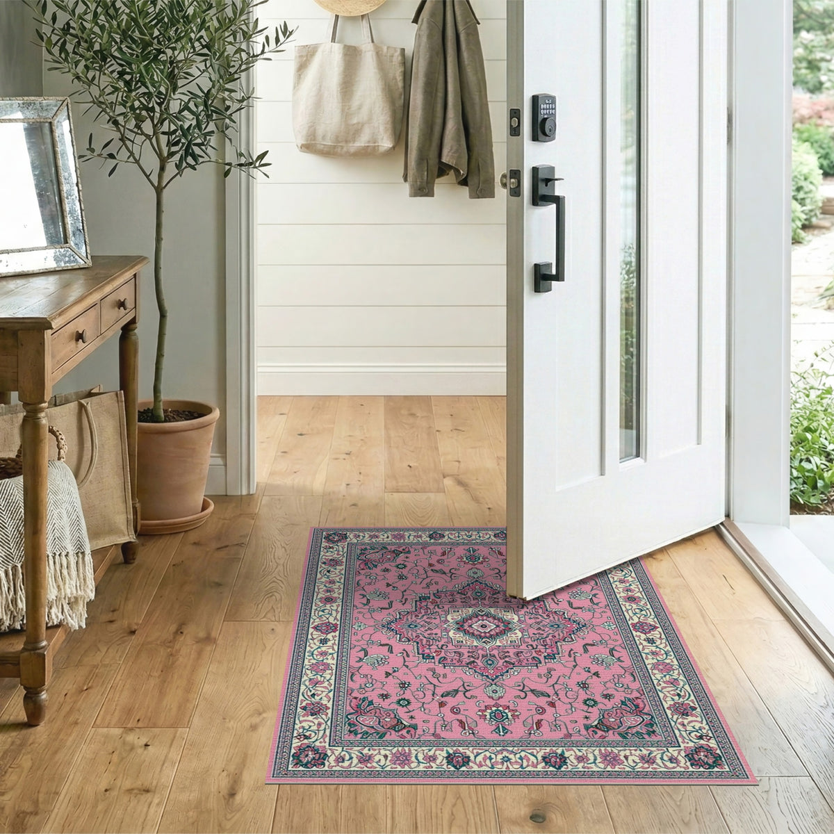 Pink Floral Medallion Vintage No. 8 Area Rug