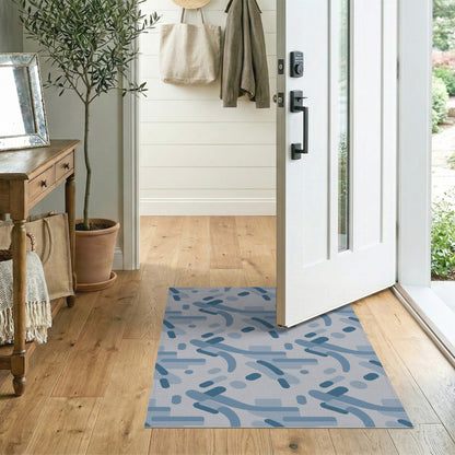Blue Geometric Modern Area Rug