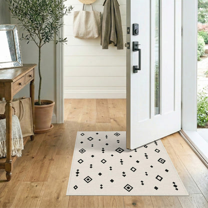 Geometric Modern Black Diamond Geometric Area Rug