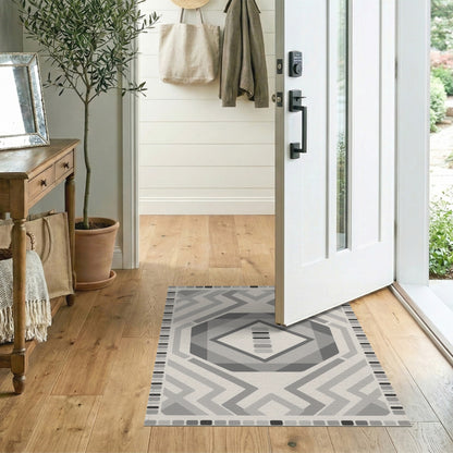 Grey Geometric Diamond Area Rug