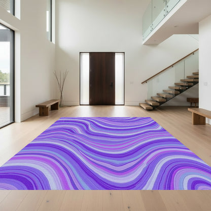 Purple Ombre Wavy Rug