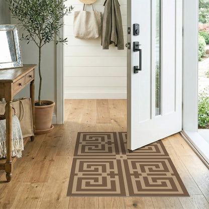 Geometric Brown Area Rug